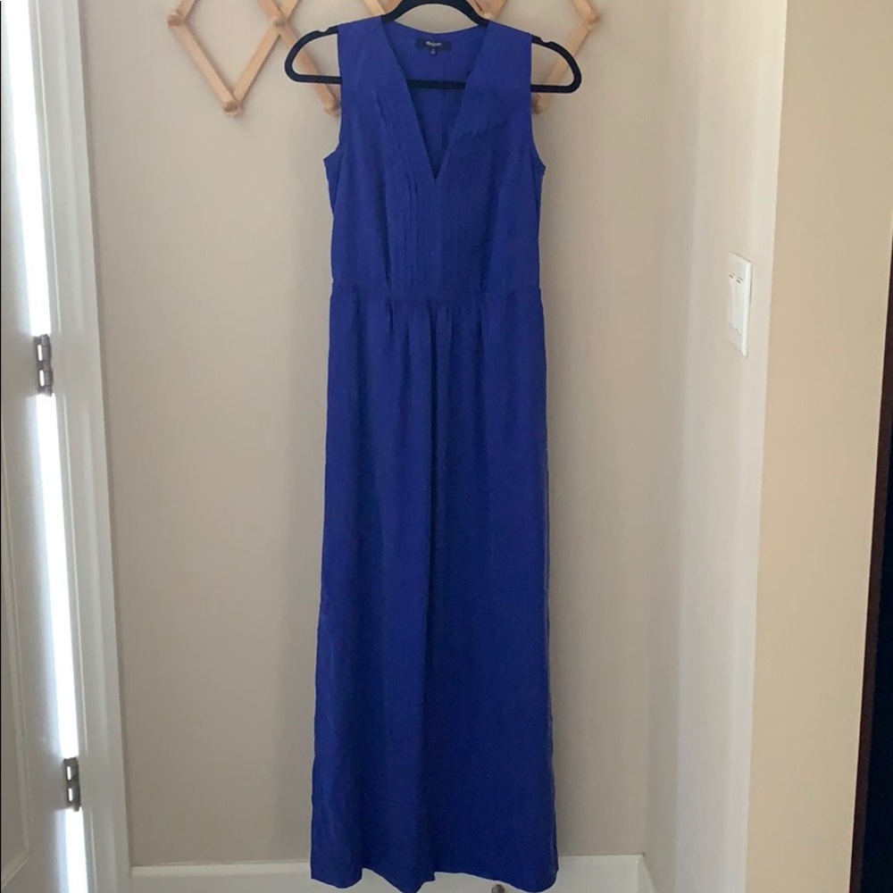 Madewell satin blue maxi dress